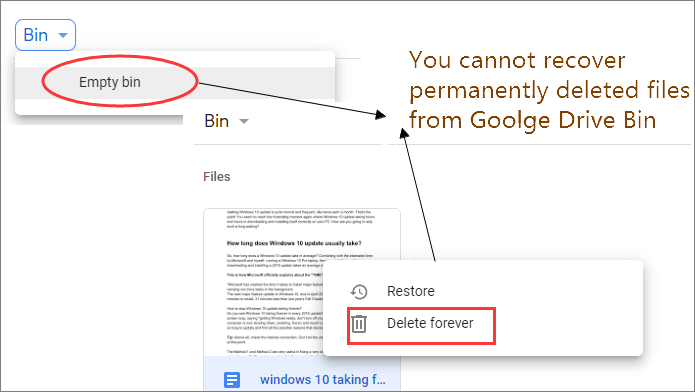 Google 드라이브에서 영구적으로 삭제된 파일을 복구하는 방법-EaseUS