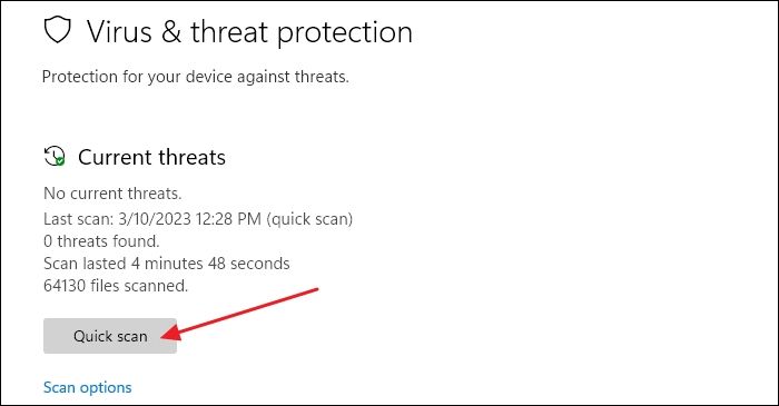 빠른 검사 Windows 보안