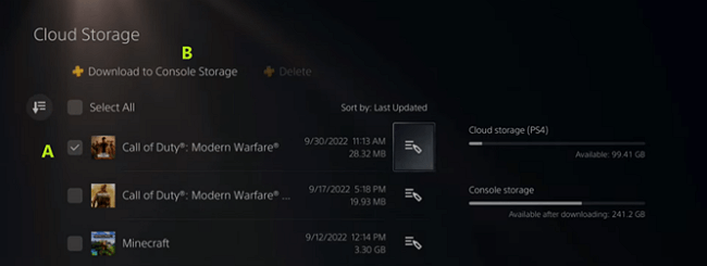 백업에서 PS5 게임 데이터 복구 - 3