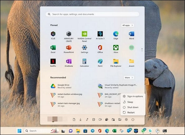 Windows PC 다시 시작