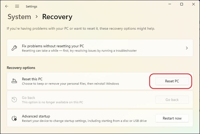PC 윈도우 재설정