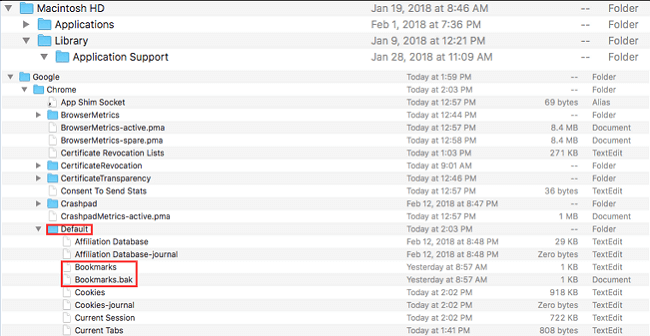 맥에서 크롬 북마크를 복구하는 방법