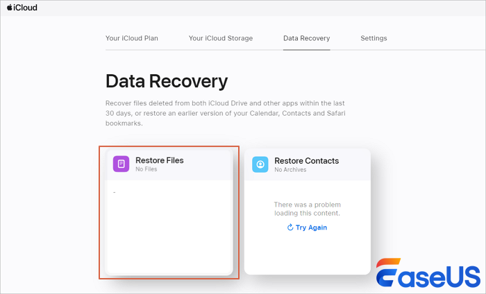 iCloud에서 데이터 복구