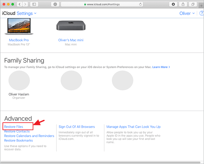 icloud 백업에서 손실 된 Mac 파일 복원2