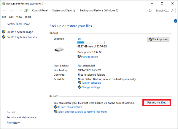 Fijifilm 사진을 복구하려면 내 파일 복원을 클릭하세요.