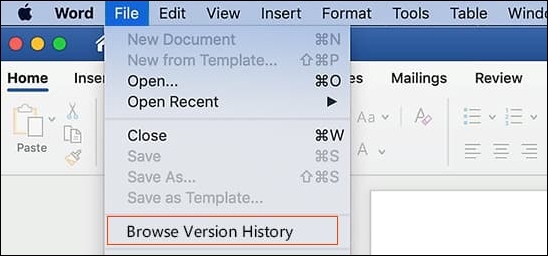 Recover Word from Version History