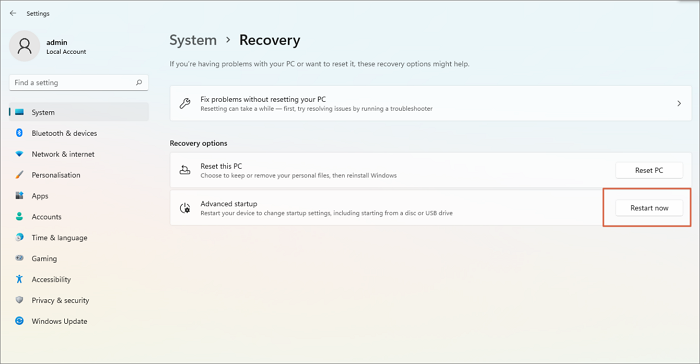 Windows 11을 이전 버전으로 복원