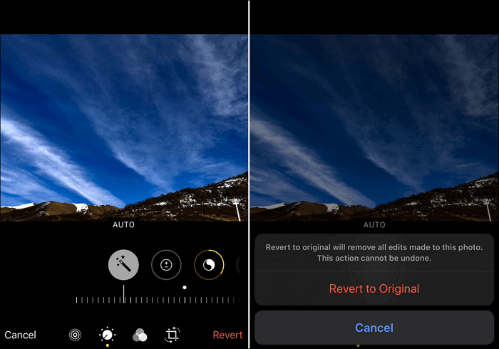 아이폰 편집 한 사진을 원래로 되돌리기