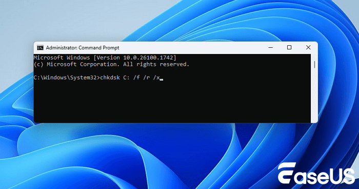 CHKDSK 명령을 실행하여 외장 하드 드라이브를 복구합니다.
