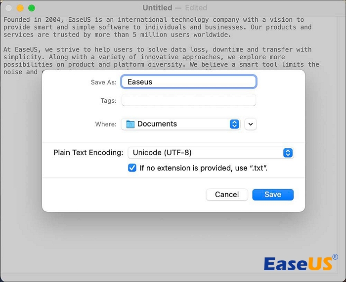 Mac에 txt 파일 저장