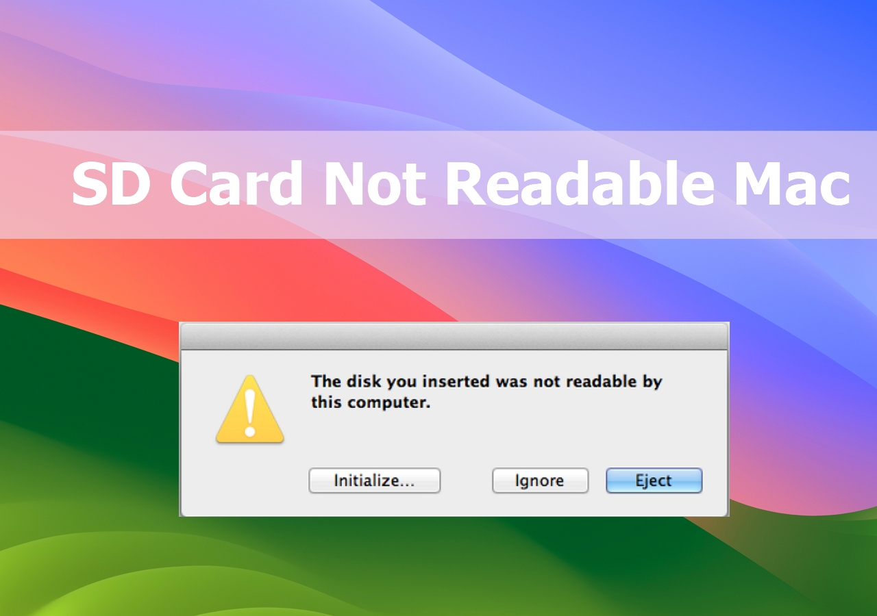 Mac에서 SD 카드를 읽을 수 없음