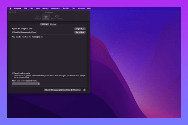 iMessage를 누르고 로그아웃 옵션을 선택하세요