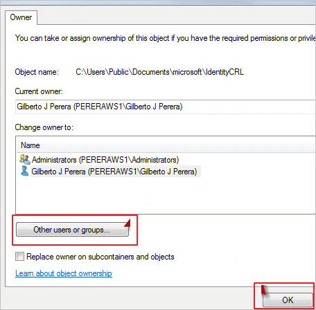 다른 사용자 그룹 선택