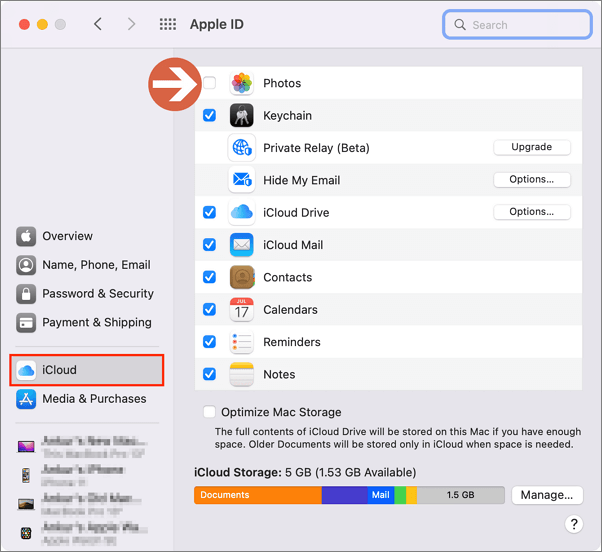 Mac에서 사진 앱 체크 해제