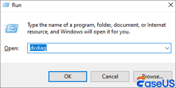 dxdiag를 입력하세요