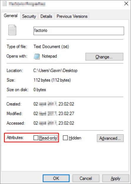 읽기전용 취소하기