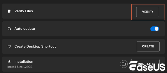Epic Games에서 게임 파일의 무결성을 확인하세요