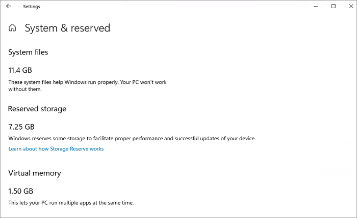 Windows 11 크기 - 시스템 예약