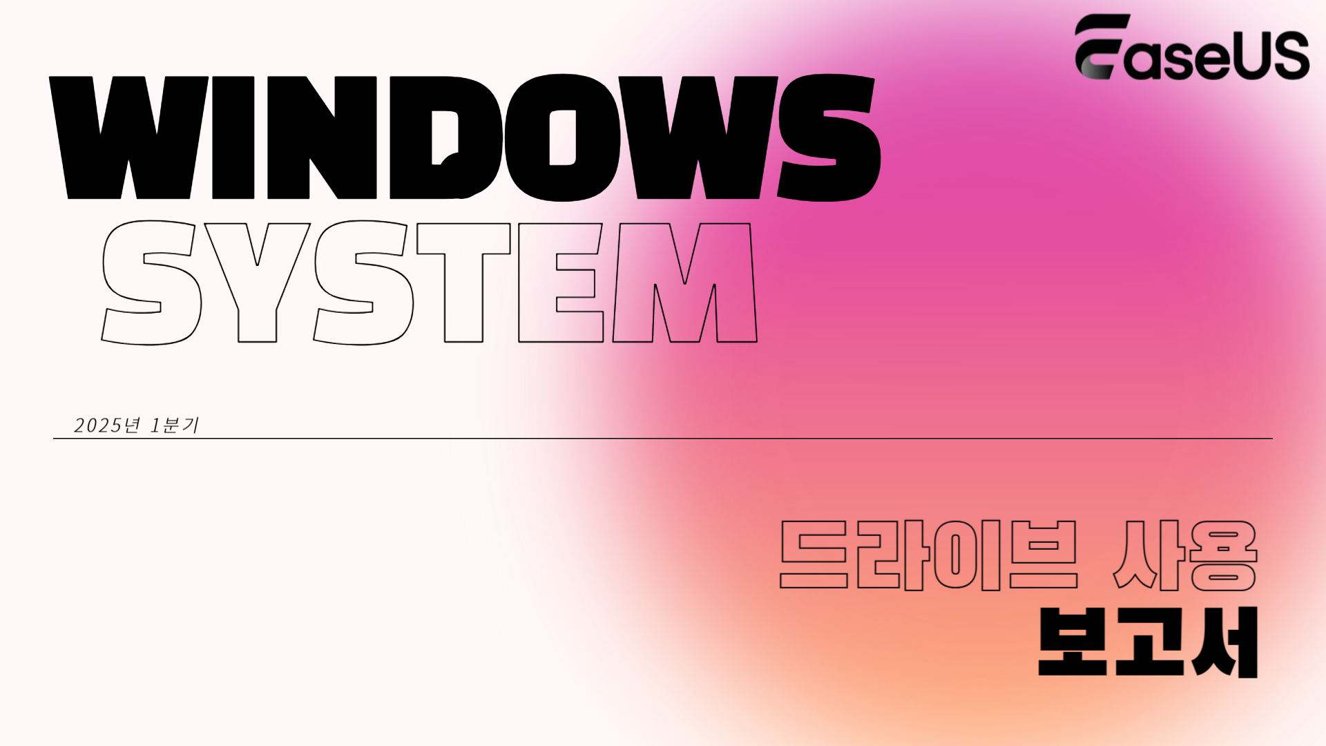 Windows 시스템 디스크 사용 보고서 표지