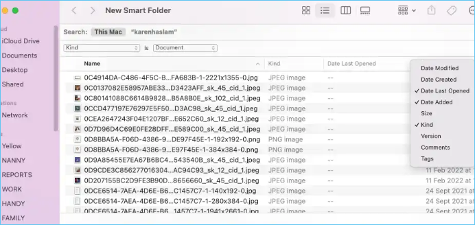 이름 또는 크기별로 파일 정렬