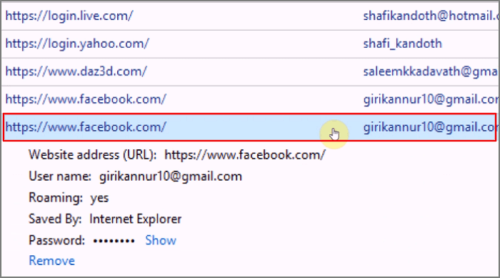 삭제할 항목 선택