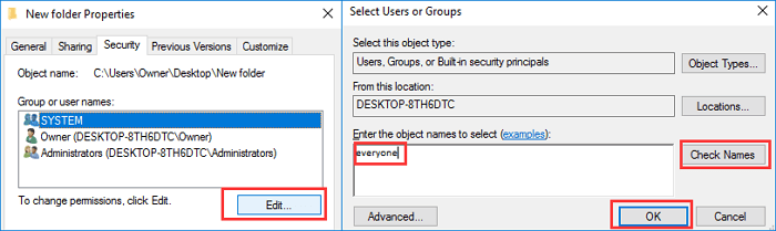 현재 이 폴더 수정에 액세스할 수 있는 권한이 없습니다.