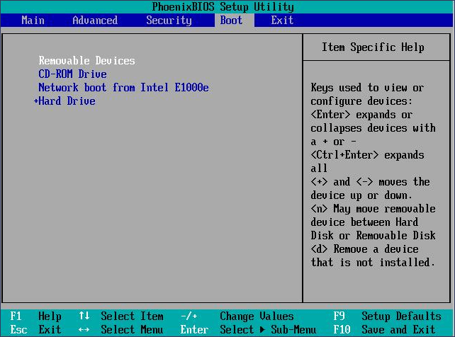 BIOS 인터페이스를 입력