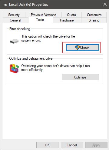 디스크를 확인하고 손상된 하드 디스크를 수정