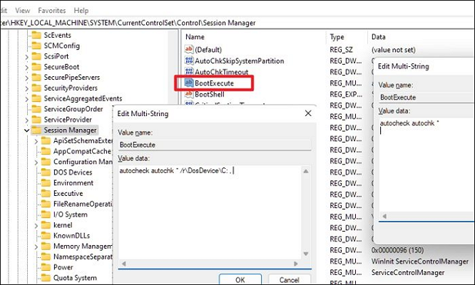 Boot Exec 값 확인 Windows