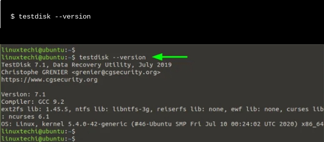 테스트 디스크 버전 확인