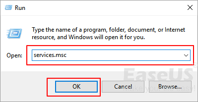 Windows 서비스 패널을 엽니다.