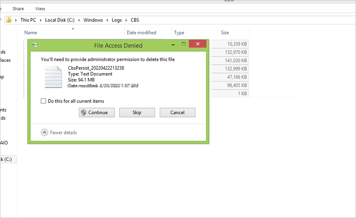 오류 코드 0x800f0954 수정 - CBS 로그 정리-1