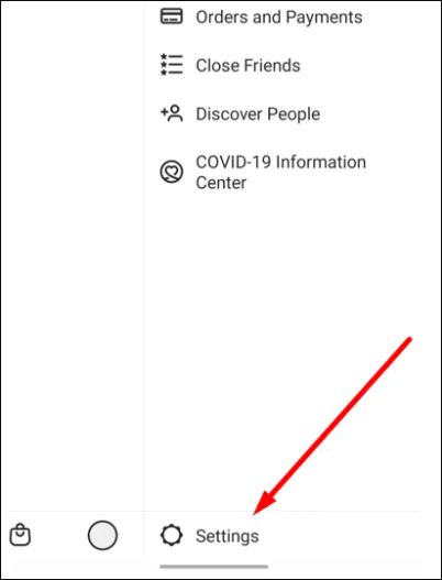인스타그램에서 설정 찾기