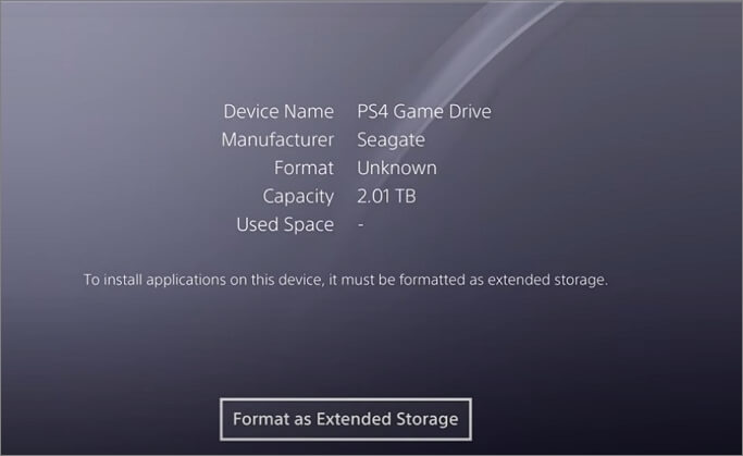 확장 스토리지로 포맷