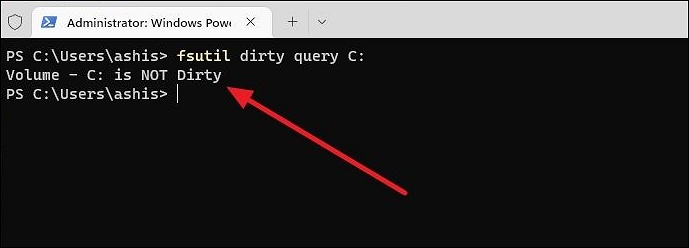 Fsutil 더티 쿼리 확인
