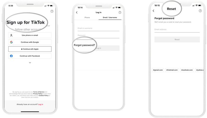 TikTok에서 잊어버린 비밀번호 복구하기