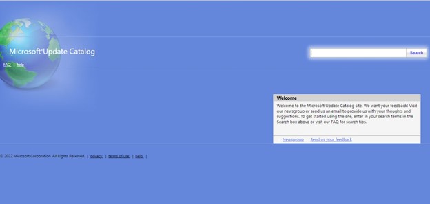 마이크로소프트 업데이트 웹사이트로 이동