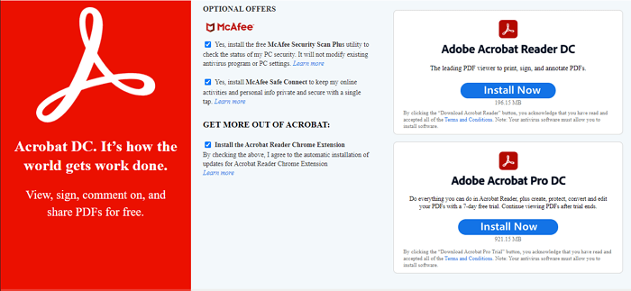 Adobe Acrobat을 설치하여 손상된 PDF 파일 수정