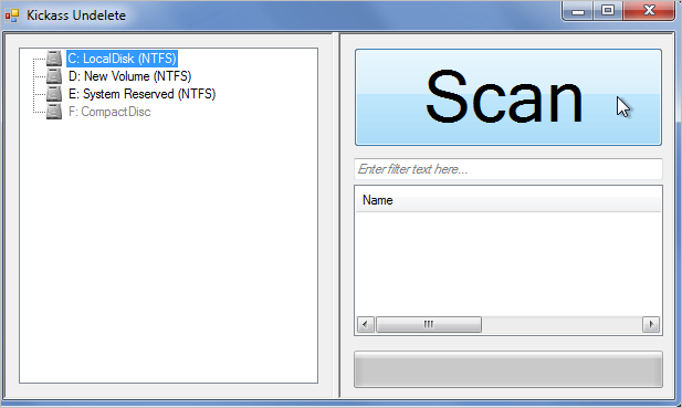 kickass 삭제 취소 기본 사용자 인터페이스