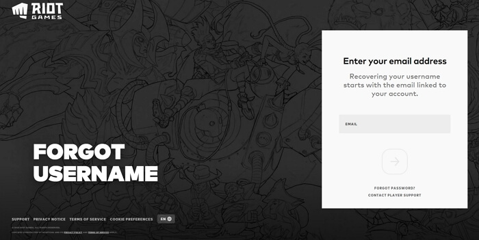 사용자 이름 없이 Riot/League of Legends 복구