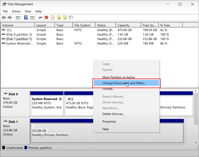 USB 3.0 외장 하드 드라이브를 감지하도록 드라이브 문자 변경