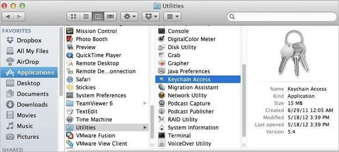 오픈 키체인 접근