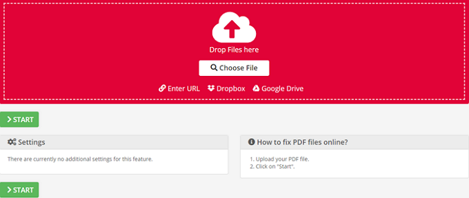 pdf2go PDF 복구 도구