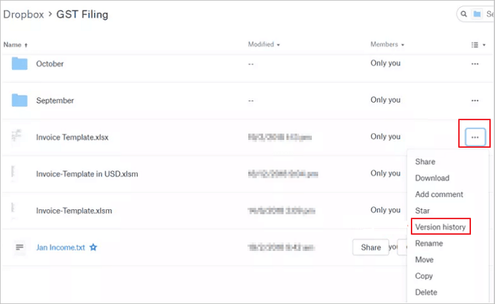 DropBox에서 덮어쓴 Excel 파일 복구 - 2