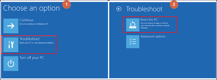 Windows 10에서 PC 재설정