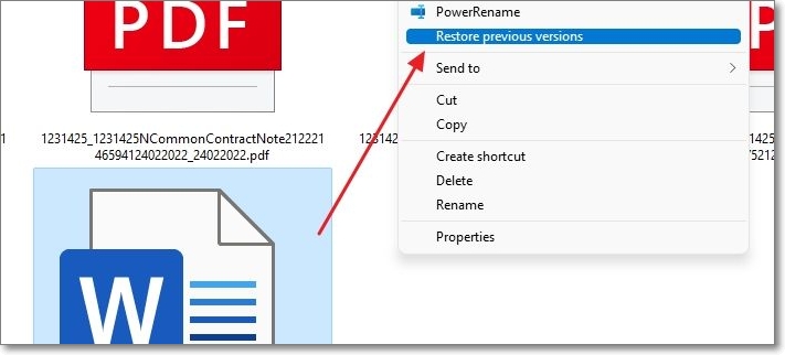 이전 버전 복원