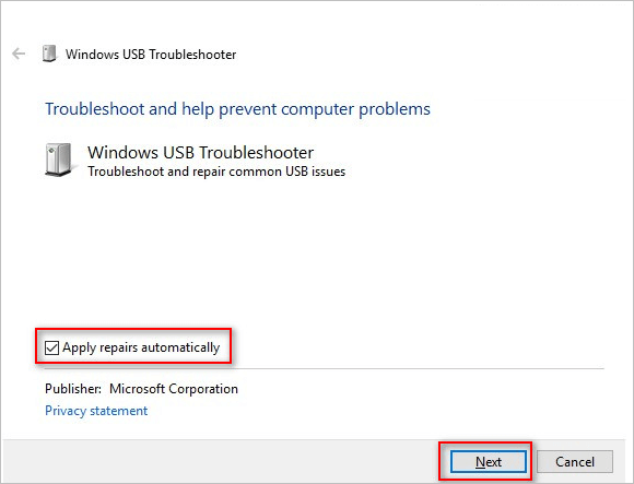 USB 문제 해결사를 실행하여 USB 포트를 수정하고 Windows 10을 계속 연결 해제했다가 다시 연결합니다.