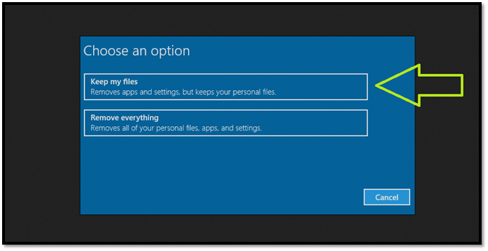 내 파일 유지 선택