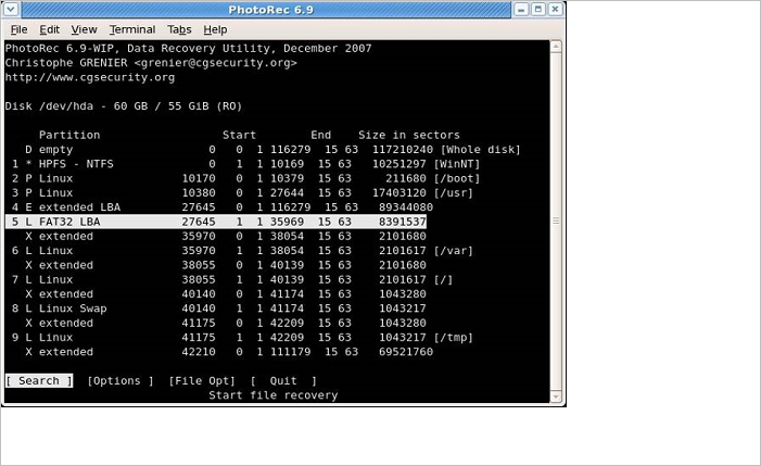 올바른 디스크 선택
