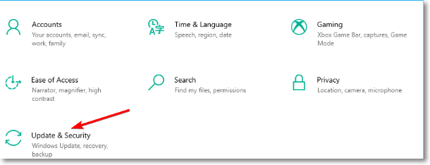 Windows 업데이트 및 보안 선택